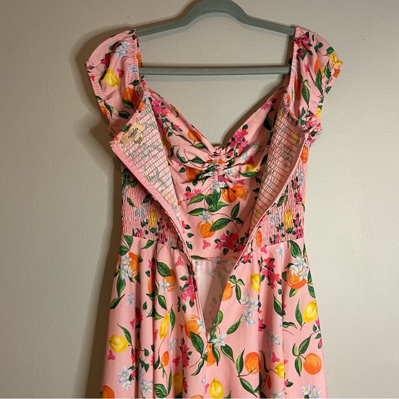 Floral Midi Dress in Pink and Orange - Picture 12 of 14